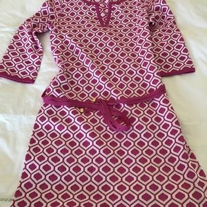 St. John pink pattern three quarter sleeve